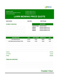 lawn mowing quote template uk