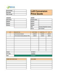 loft conversion quote template uk