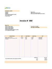 makeup artist invoice template UK