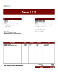 musician invoice template UK