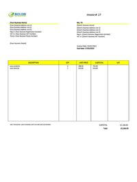 hardware shop non vat invoice template uk