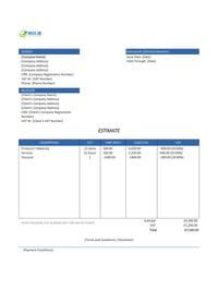 online estimate template uk