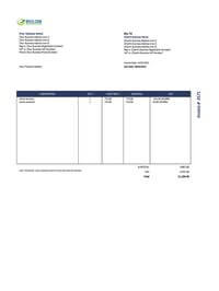 standard online invoice template uk