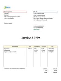 paid invoice template UK