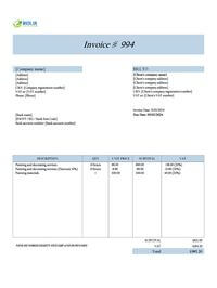 painting and decorating invoice example UK