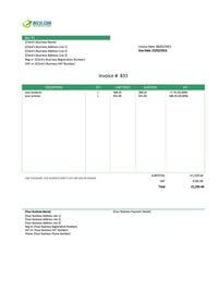 entertainment personal invoice template uk