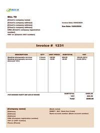 photography invoice template UK photography invoice template UK