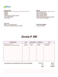 physiotherapy invoice template UK physiotherapy invoice template UK