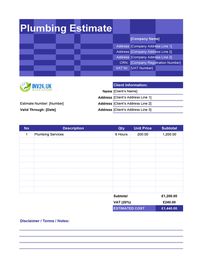 plumbing estimate template uk