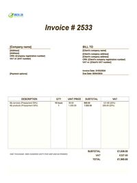 prepayment invoice template UK prepayment invoice template UK