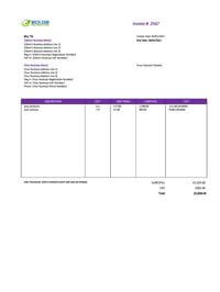 sales printable invoice template uk
