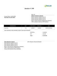 cash rent invoice template uk