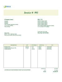 roofing invoice template UK