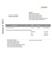 farm sales invoice template uk