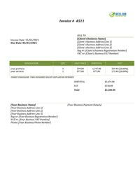 demolition sample invoice template uk