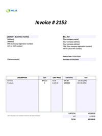 self-billing invoice template sheets UK