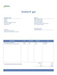 self-employed cleaner invoice template UK