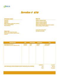 self-employed invoice template for hours worked UK