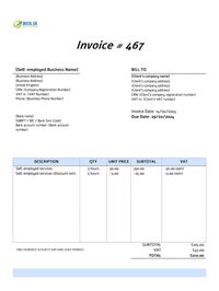 self-employed invoice template PDF UK