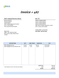 self-employed invoice template PDF UK self-employed invoice template PDF UK
