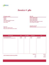 self-employed invoice template UK
