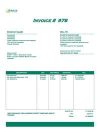 standard invoice template UK