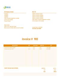 taxi invoice template UK