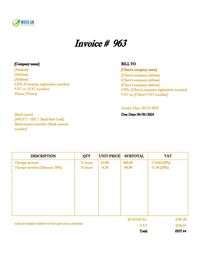 therapy invoice template UK