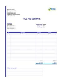 tile job estimate template uk