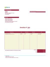 translation invoice template UK