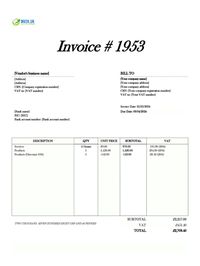 vendor invoice template UK vendor invoice template UK