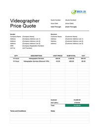 videographer quote template uk