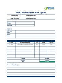 web development quote template uk