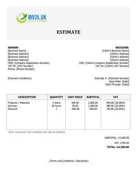 work estimate template uk