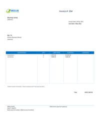 rent business invoice template hk
