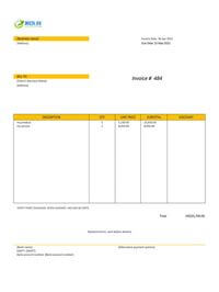standard cash invoice template hk