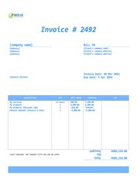 final invoice template Hong Kong