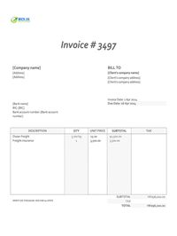 freight invoice template Hong Kong freight invoice template Hong Kong