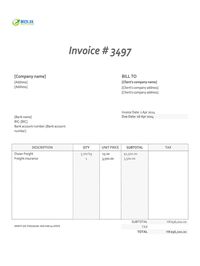 freight invoice template Hong Kong