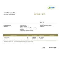 invoice design template hk for services rendered