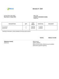 small business invoice example hk
