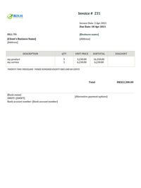 catering invoice format hk