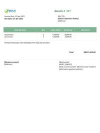 invoice template doc hk for services rendered