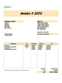 invoice with discount template Hong Kong