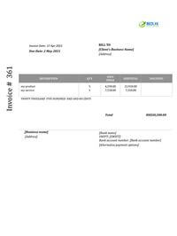 standard printable invoice template hk