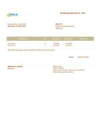 cleaning proforma invoice template hk