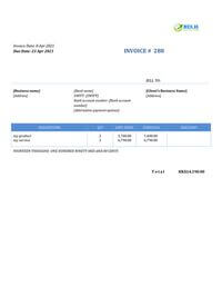 self-employed cleaner sales invoice template hk