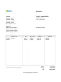 sample estimate template hk sample estimate template hk