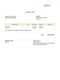 self-employed simple invoice template hk