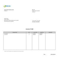 utility sole trader invoice template hk